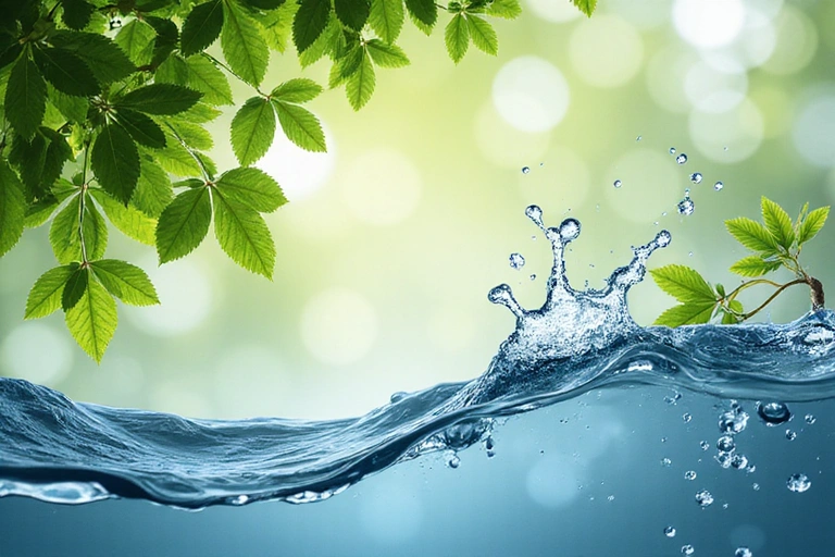 Abstract image of natural elements and scientific research