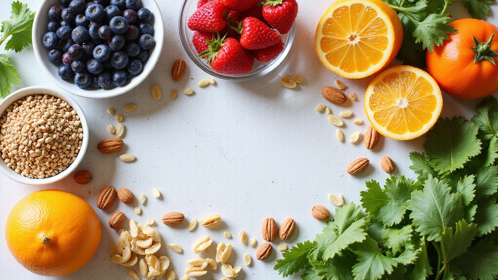 Assortment of healthy food and natural ingredients