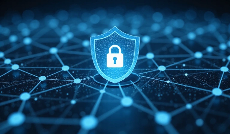 Abstract representation of data sharing with privacy shield