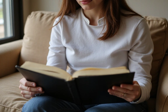 A person reading a book or tablet with natural light, symbolizing learning and self-improvement.